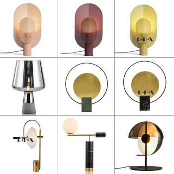 

Northern Europe Wind Desk Lamp Originality Designer Post Modern Arts Personality A Living Room Bedroom Bedside Marble Desk Lamp