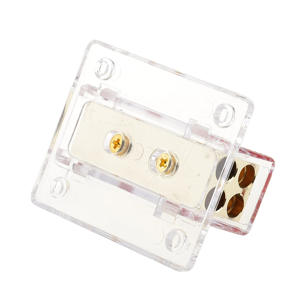 Car 12V Power Distributor Block 1AWG Input To 4 AWG Output Cable Amplifier