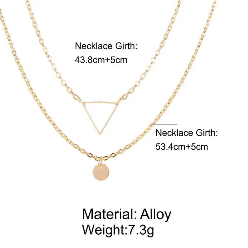 Колье золотого цвета ожерелье для женщин короткая треугольная подвеска, цепочка, ожерелье и цепочки-Чокеры с кулоном модные аксессуары