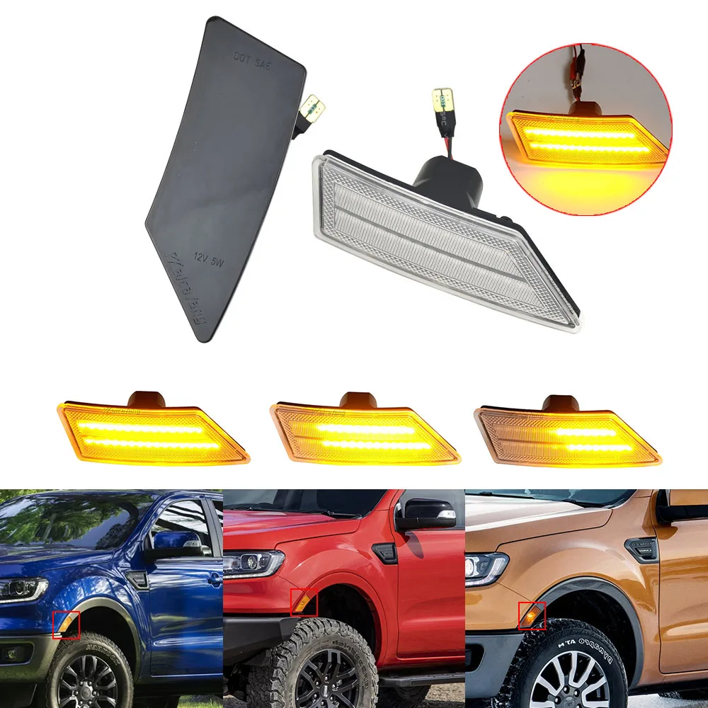 2pieces Repeater Lamp Indicator Led Dynamic Turn Signal Side Marker