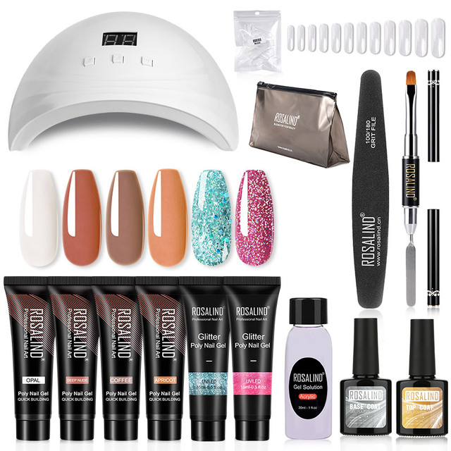 Poly Nail Gel Polish Kit Set For Nail Extension Builder Nail Gel Varnishes Poly Set For UV LED Manicure Base Top