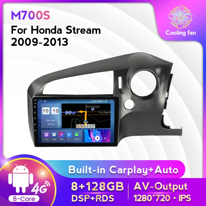 Автомагнитола M700S 8 + 128G для Honda Stream 2 2006-2014 правой руки мультимедийный видеоплеер