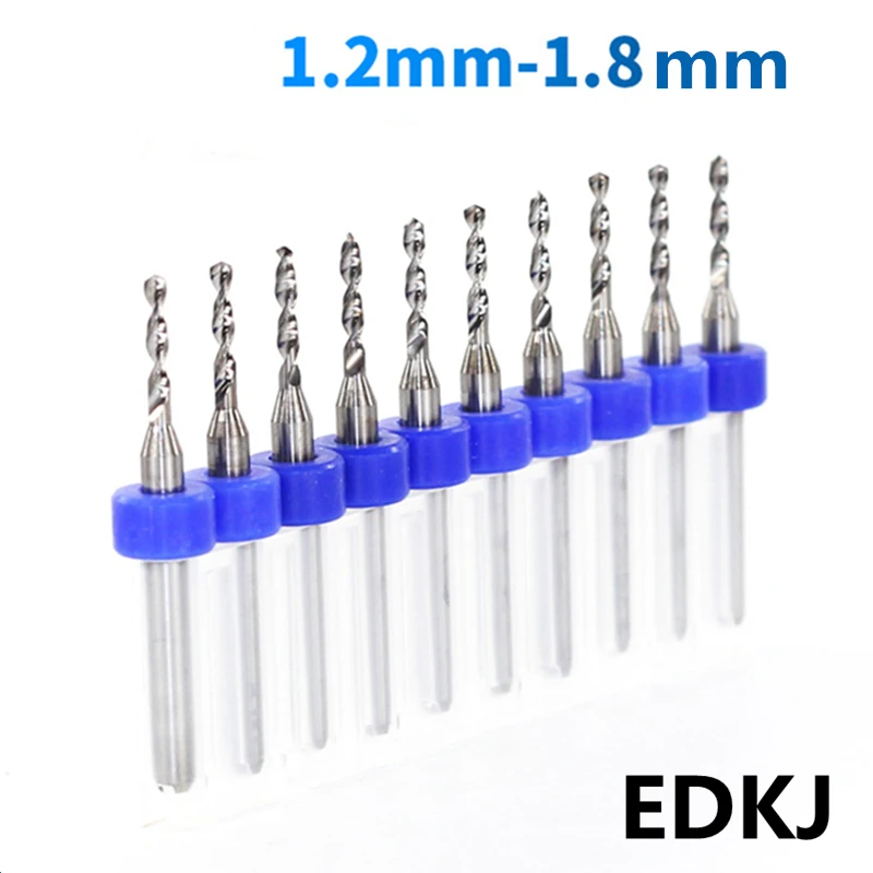 

10pcs/Set 1.2MM-1.8MM PCB bit Hard Alloy PCB Print Circuit Board Carbide Micro Drill Bits Tool for SMT CNC