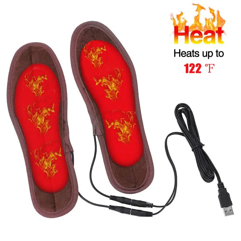 Winter USB Heated Insoles Men Women Heated Shoe Inserts usb Charged