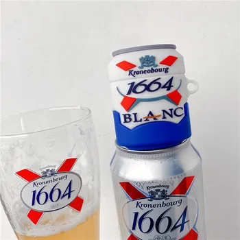 

Fashion French 1664 Beer Silicone Soft Bluetooth Headset Cases for Apple Airpods 1/2 pro Cute Earphone Cover Accessories Lovely