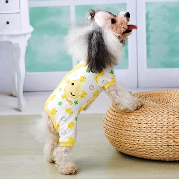

Cute Small Dogs Pajamas For Pet Dogs Cat Clothes Puppy Jumpsuit For Dog Coat For Chihuahua Pomeranian Dogs Print Shirt#1