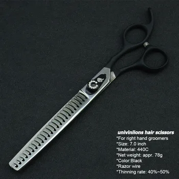 

7" Pet Dogs Gromming Scissors Thinning Shears Sharp Edge Animals Cat Shark Teeth Cutting Stainless Steel Barber Cutting Tools