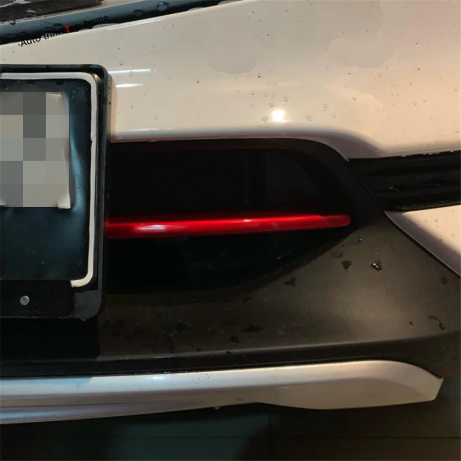 

Yimaautotrims Front Face Grille Grill Strip Cover Trim Bezel Exterior Fit For Mazda CX-5 CX5 2017 - 2020 ABS Chrome / Red Look