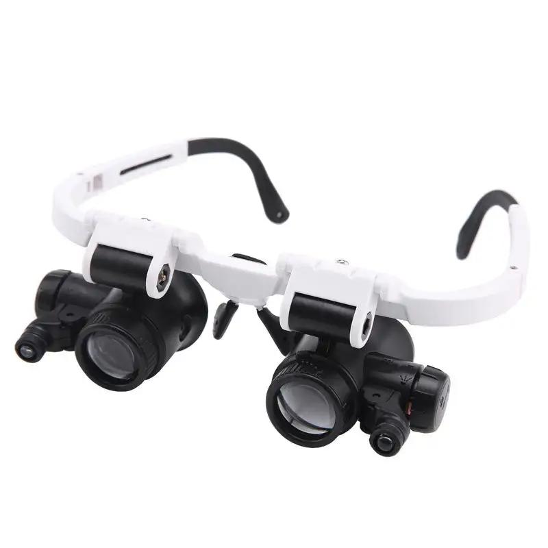 

Professional 8x 15x 23x Magnifying Glass 2 Lens Loupe LED Light Headband Magnifier Glass Microscope Lens With Lamp