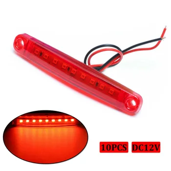 

Trailer Side Marker Light Bus Red 9 LED Sealed Clearance Tail Indicator