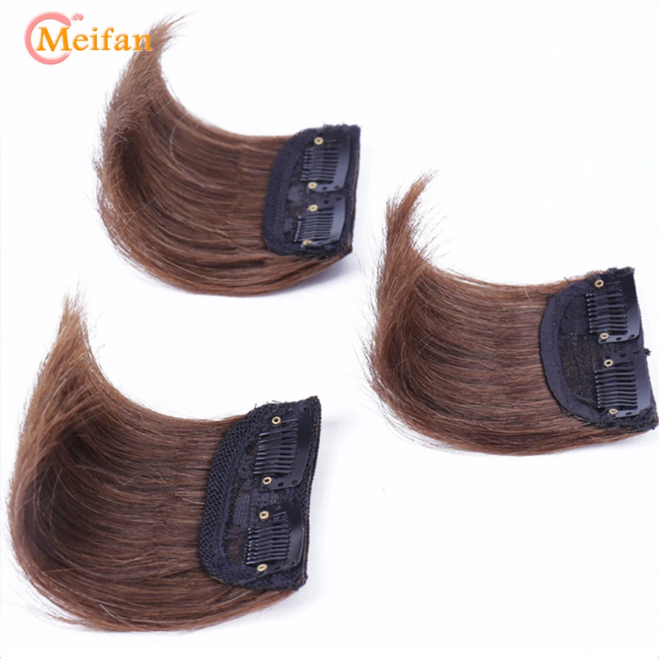 MEIFAN Synthetic Hair Pads Invisible Seamless Clip In Hair Extension Hair Piece Lining of Natural Hair Top Side Cover Hairpiec 2