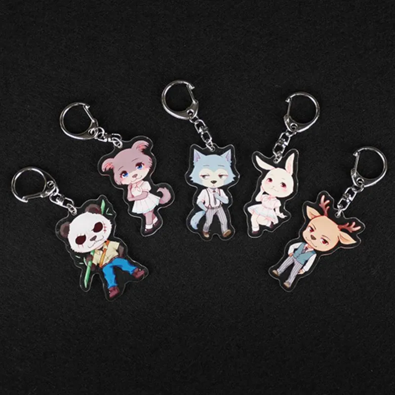 Anime-BEASTARS-Legosi-Haru-Key-Chain-Pendant-Cosplay-Two-sided-Acrylic-Keychain-Keyring