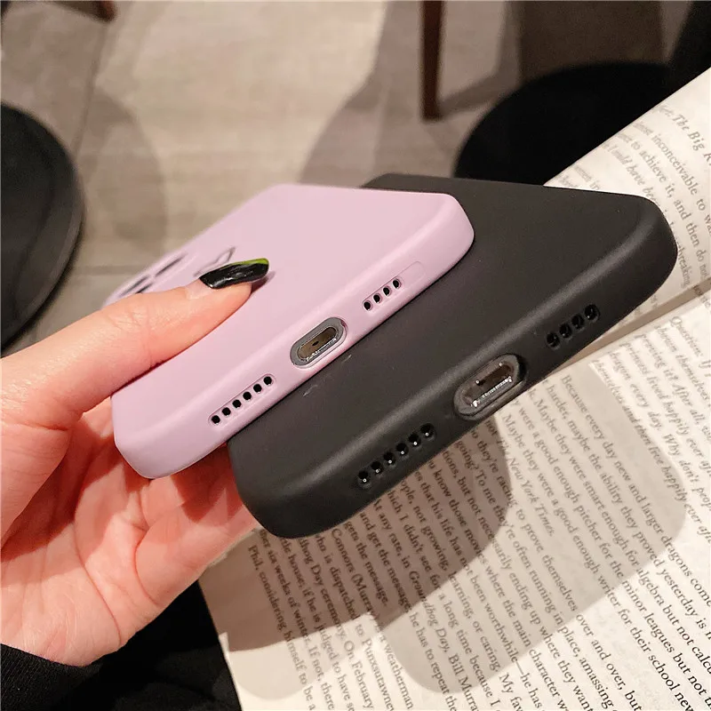 Phone case Ottwn candy color love heart pattern for iPhone 11 12 13 14 Pro Max Mini X XR XS Max 7 8 14 Plus