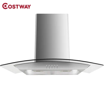 

Costway 30" Stainless Steel Wall Mount Kitchen Range Hood with LED Lights High Quality Three Speed Controls Range Hood EP23443