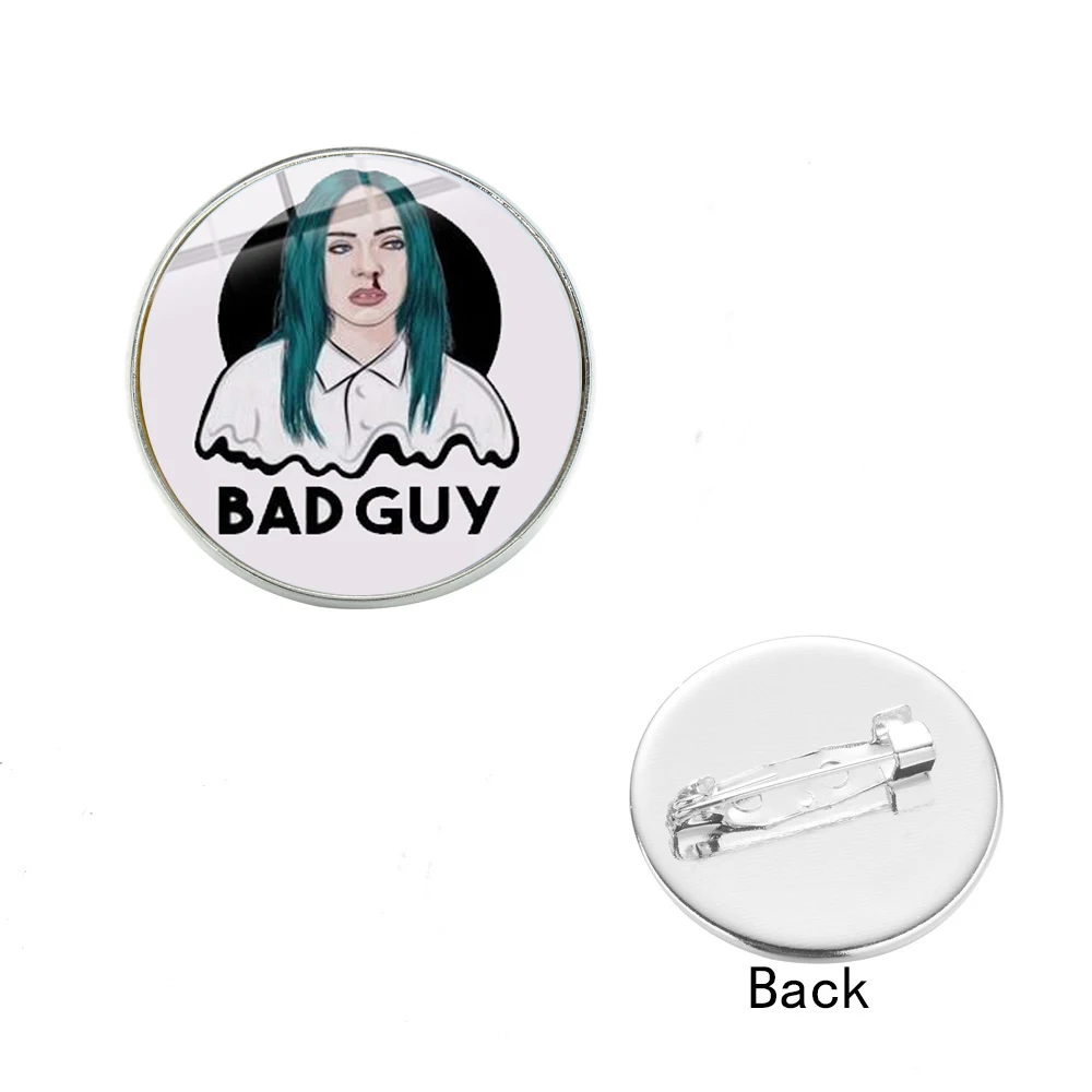 SONGDA новая печать Билли эйлиш индивидуальность брошь с логотипом Bad Guy хип-хоп певица модная шляпа сумка Металлический Нагрудный Знак мужские и женские сувениры - Окраска металла: Style 20