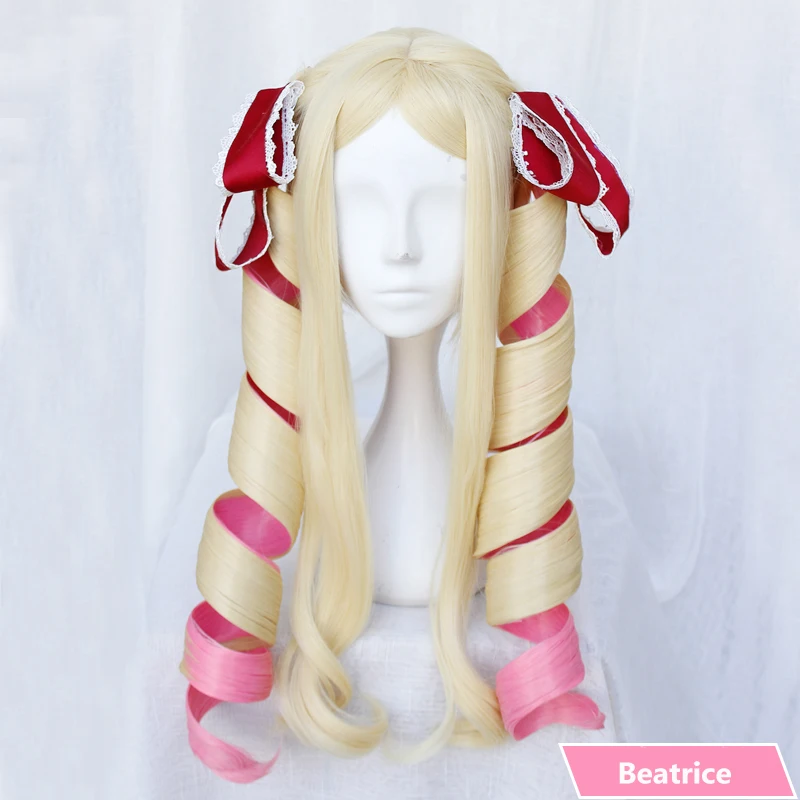 2020 Anime Re:Zero Starting Life in Another World Beatrice Cosplay Wigs Women Long Curly Ponytail Synthetic Hair Wig | Тематическая