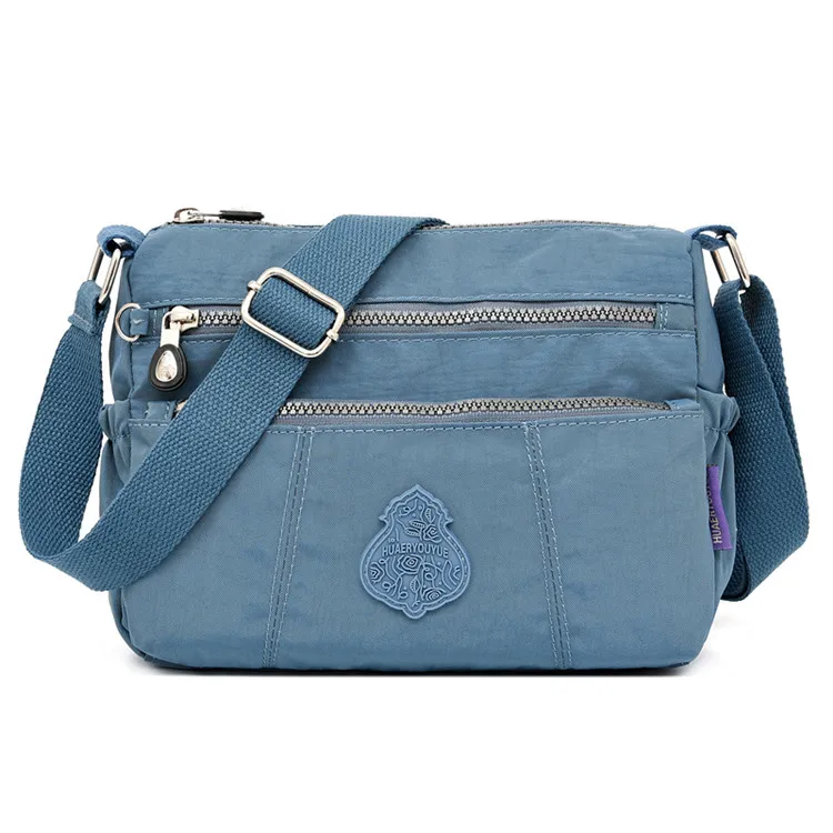 Новинка, Маленькая женская сумка на плечо, сумка-мессенджер, водонепроницаемая нейлоновая женская сумка для мобильного телефона, сумки через плечо, женские кошельки, сумки - Цвет: Grey Blue
