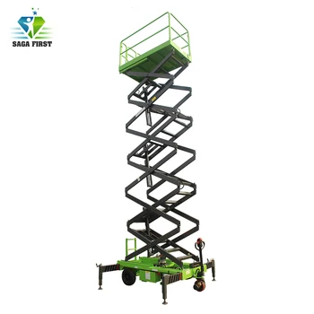 Best Four Wheels Semi Electric Mobile Elevated Aerial Scissor Lift Platform Man Lift