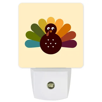 

Turkey Yellow Brown Eyes Animal Cartoon LED Night Light with Sensor US Plug for Children Living Room Bedroom Lighting