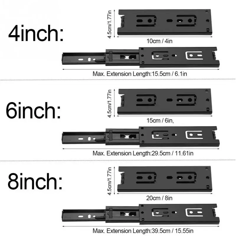 Мини короткие выдвижные направляющие для выдвижных ящиков, направляющая для выдвижных ящиков, мебельная фурнитура, набор аксессуаров для дома, кухни из стали