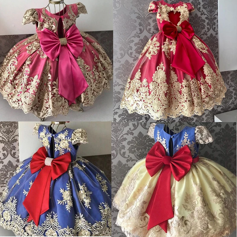 Robe De Fete Pour Filles Rouge Motif Floral Tenue De Soiree Pour Anniversaire Pour Adolescentes De 8 A 10 Ans Aliexpress