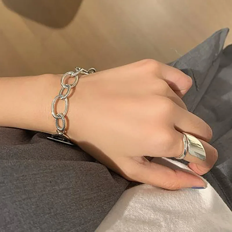 Silver Rings Silver Ring Silver Smooth Rings for Women Vintage Geometric Handmade Jewelry Gift