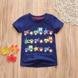 Новая хлопковая детская футболка детские летние футболки с короткими рукавами, одежда для девочек Детская футболка с принтом динозавра