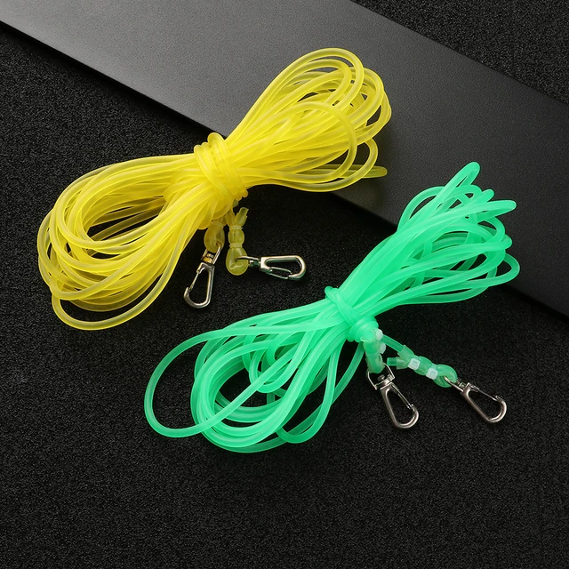 5/8/10m Elastic Rubber Fishing Missed Rope Yellow Green Thick