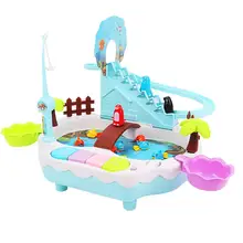 Kuulee Детские магнитные музыкальные огни для скалолазания по ступенькам Рыбалка интерактивная игрушка-головоломка Высокое качество Детские интересные игрушки цветная коробка