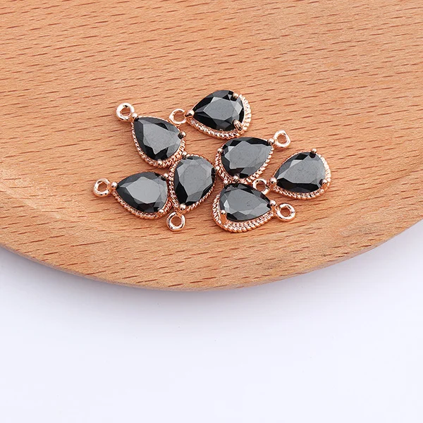 GUFEATHER M451, ювелирные аксессуары, diy циркон кулон, 18k позолоченный, ручная работа, форма падения, diy серьги, изготовление ювелирных изделий, 6 шт./партия - Цвет: M45106