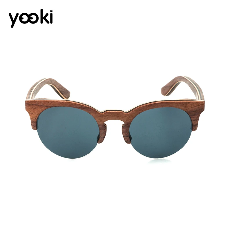 No 2 Cat Eye Wood Bamboo Sunglasses Women Fashion Mirror Sunglasses Men Brand Designer Glasses - Цвет линз: No 2