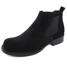 Brand Designer Mens Round Toe Ankle Boots Shoes Fashion Flats Man Suede Boots Casual Genuine Leather Dress Boots Shoes