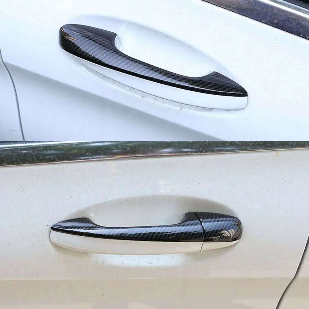 Автомобильные Внешние дверные ручки крышки ABS карбоновый черный для Mercedes Benz C Class W205 GLC260 автомобильные аксессуары LHD