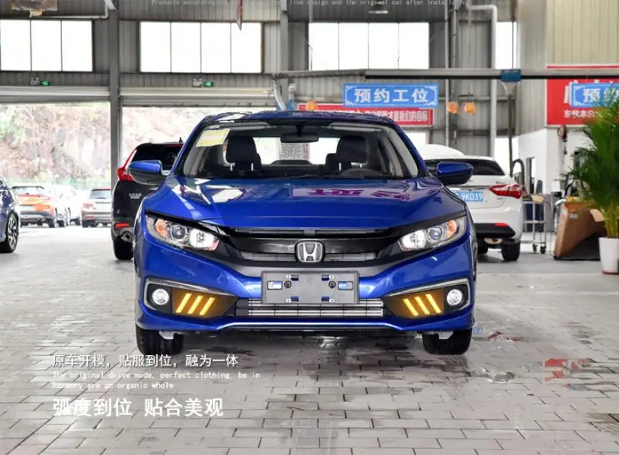 Год автомобильный бампер для Honda Civic Дневной светильник 10th автомобильные аксессуары светодиодный DRL головной светильник для Honda Civic противотуманный светильник