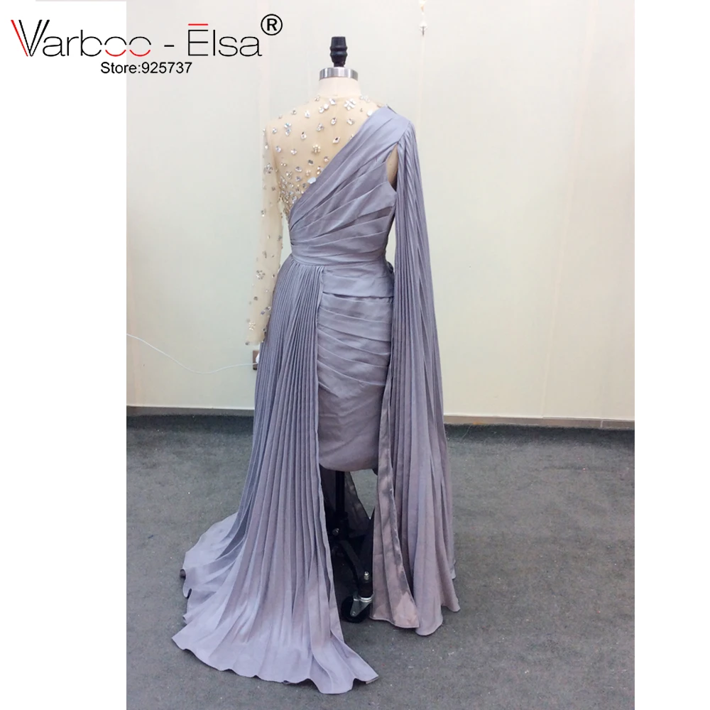 VARBOO_ELSA вечернее платье с длинным рукавом es ручная вышивка стразами robe de soiree musulman вечернее платье вечерние арабское вечернее платье