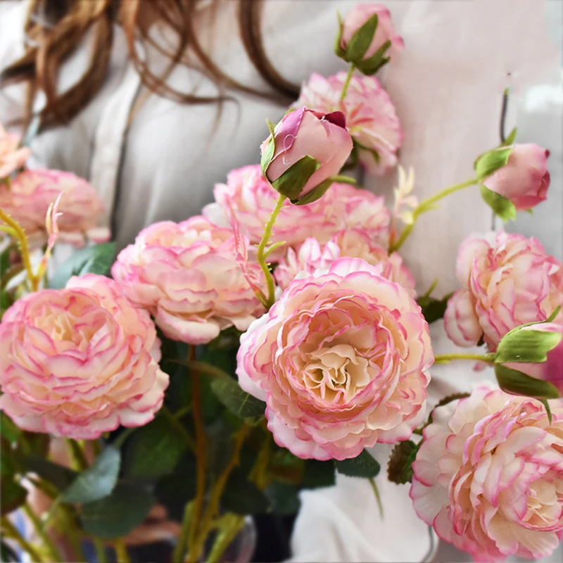 Поддельные цветы 3 головы искусственные украшения Гортензия орнамент лаконичный