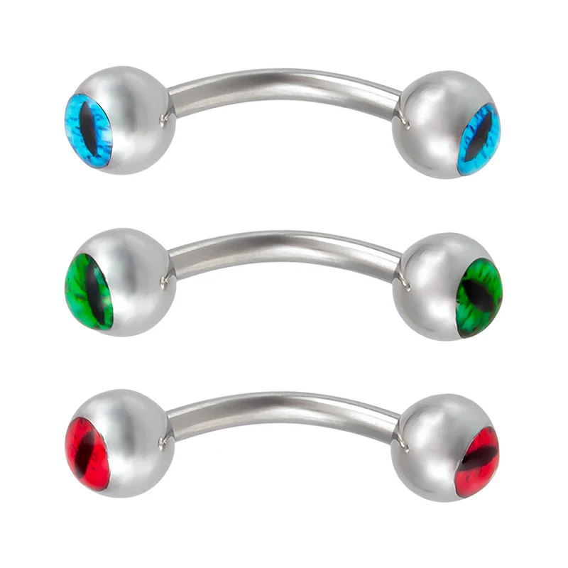 1 шт брови кольцо изогнутой штангой Бар пирсинг бровей из нержавеющей стали для