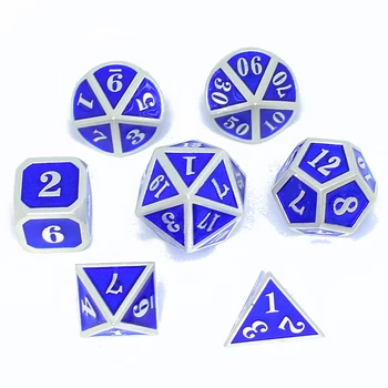 

metal dice set dnd rpg polyhedral solid dungeons and dragons table games Zinc alloy digital d&d dices 7pcs sets boardgame bag