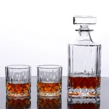 Whiskey Decanter and Glasses Barware Set, for Liquor Scotch Bourbon Wine or Vodka- Includes 2 Whisky Glasses