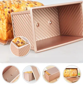 

Bread Loaf Pans Baking Dishes Pans Gold Mold Cake Non-stick Toast Box Kitchen Gadget Accessories