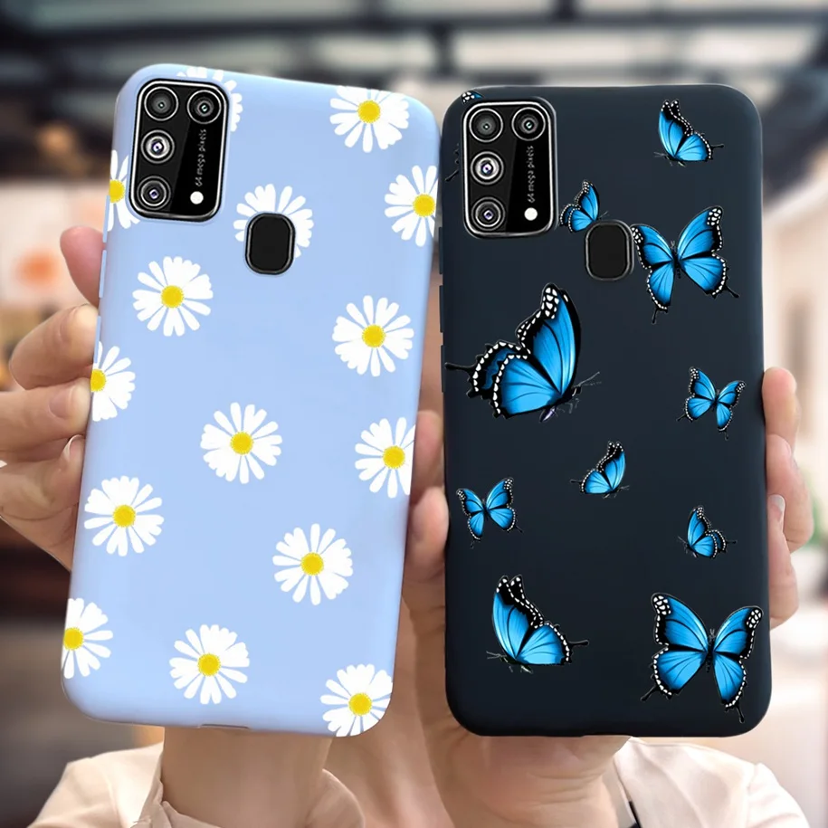 Silicone Shockproof Phone Case with Fresh Flower and Feather Design