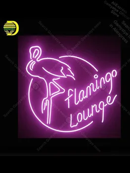 

Neon Sign for Flamingo Lounge Neon Bulb sign handcraft Beer Bar glass Advertisement Sign Lighting Shops Display Neon Decoration