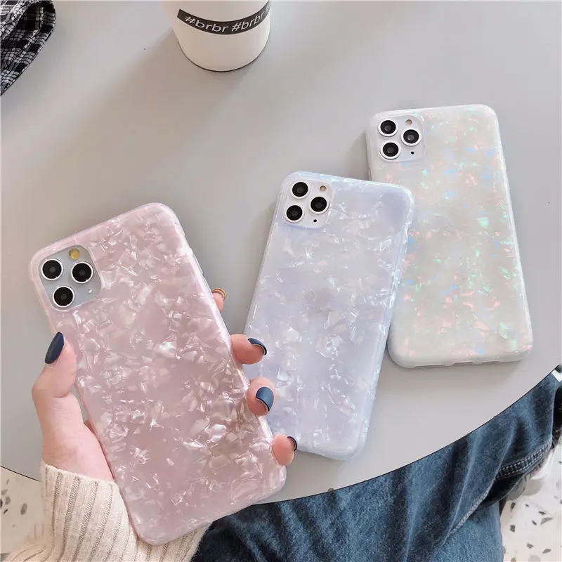 Glitter Dream Shell Pattern Case For iPhone 12 11 13 Pro Max XR XS Max X 8 7 Plus Soft IMD Silicone Cover For iPhone 11 12 Pro iphone 13 pro max clear case