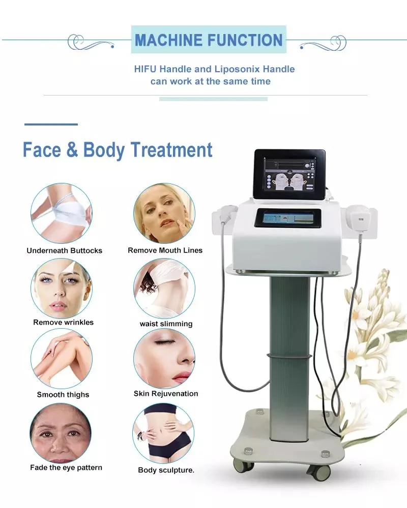 

Portable 2 in 1 3D 4D Ultrasound Face Lifting Liposonic slimming machine ultrasonic body weight loss equipment anti wrinkle