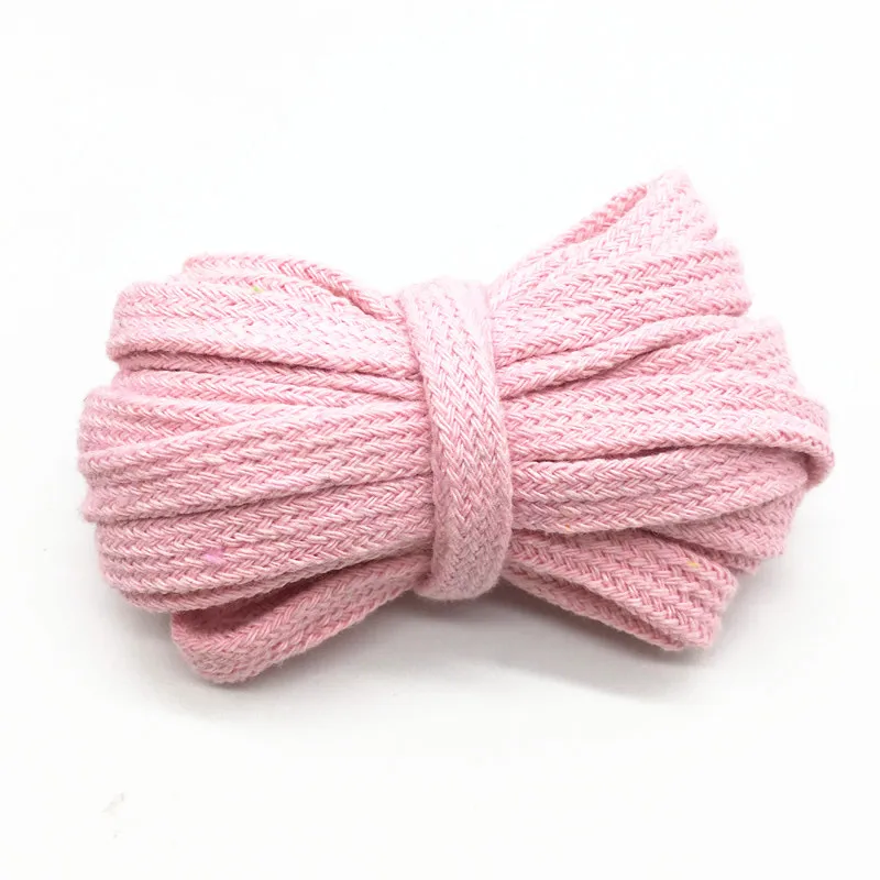 5M 10mm Cotton Rope Hollow Flat Twisted Cord Multicolor Woven String Waist Rope Handmade Home Craft DIY Pant Shoe Cap Decoration cotton rope