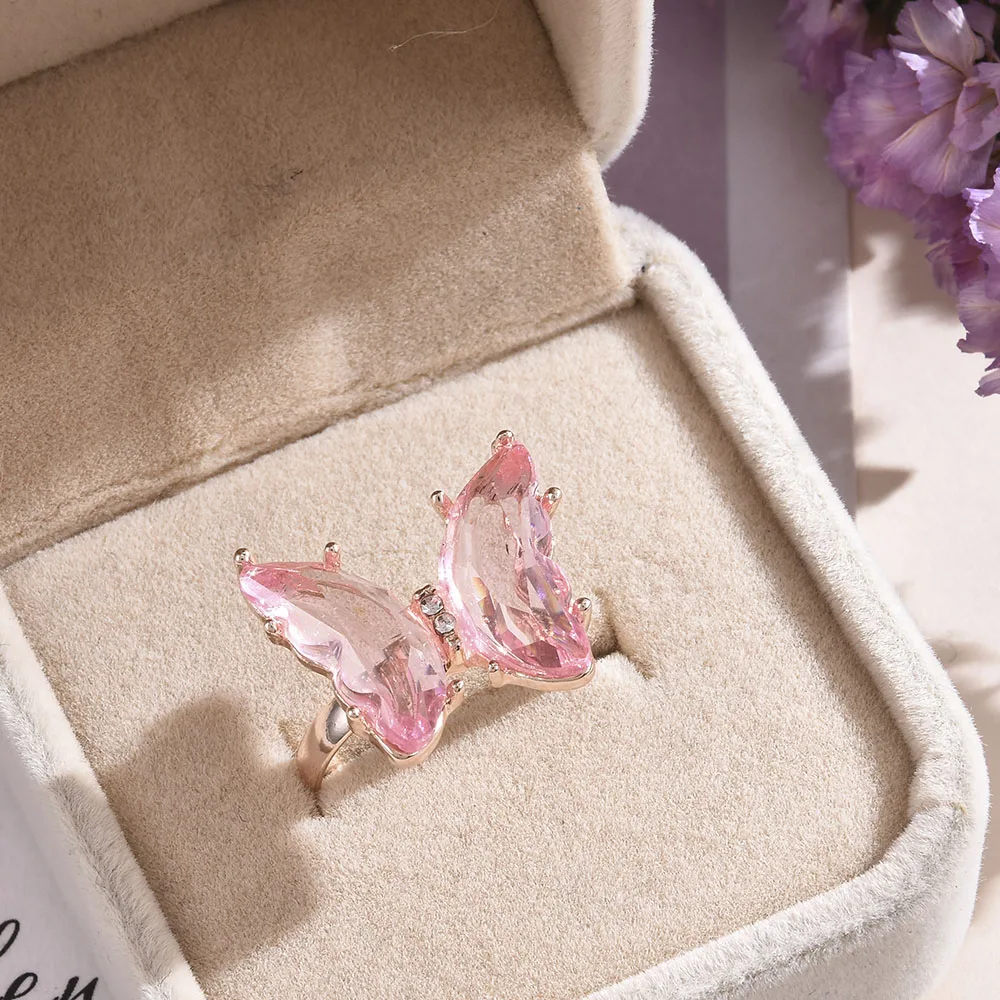 New Butterfly Ring Purple Fashion Popular Temperament Sweet Romantic Female Jewelry Girl Wedding Gift - Image 3