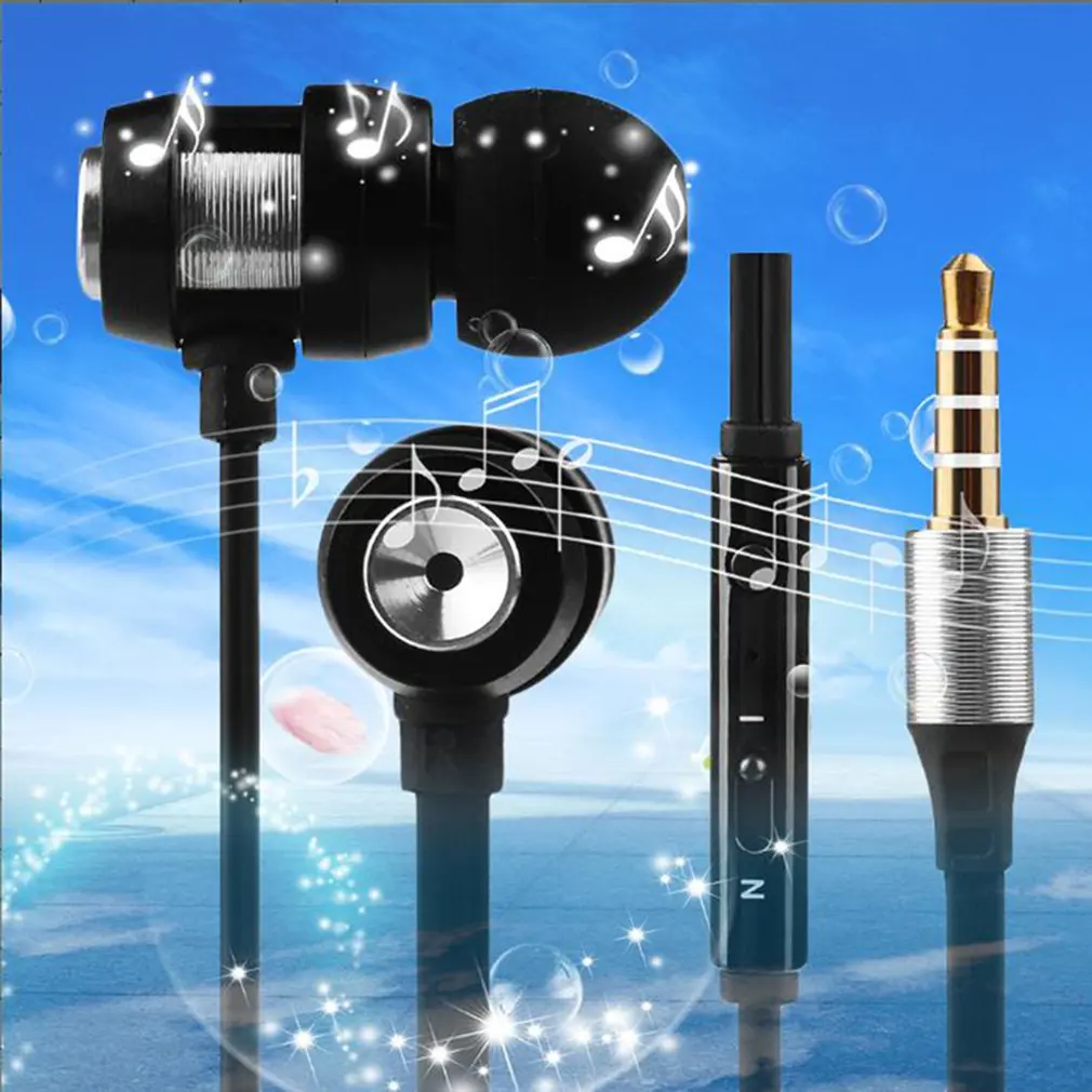 

3.5mm plug In-ear earphone wire control headset TPE fine noodle line earphones effective anti-sweat & scratch with miacriphone