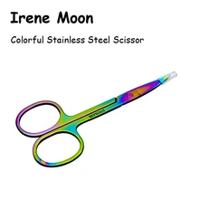 1 шт., цветные ножницы для стрижки бровей из нержавеющей стали, маникюрные ножницы, триммер для ресниц в носу, ножницы для макияжа, инструмент