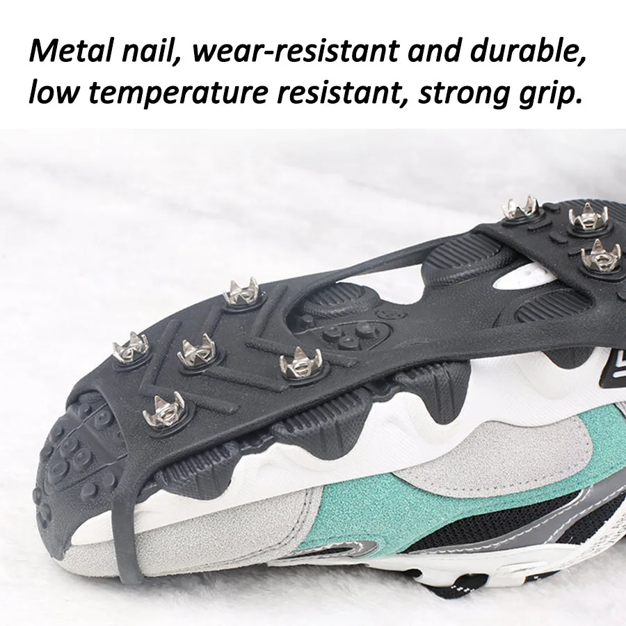8 Teeth Steel Ice Gripper Spikes for Shoes Anti Slip Climbing Snow Spikes  Crampons Cleats Chain Claws Grips Hiking Accessories - AliExpress