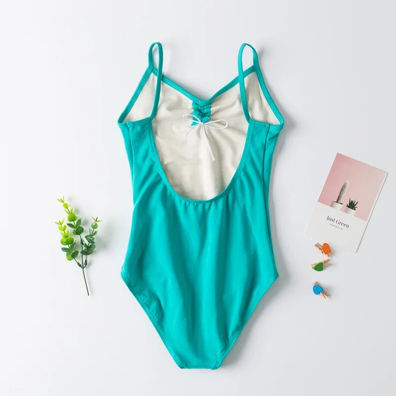 Girls' Camisole Leotard With Straps Gymnastic Ballet Dance Tutu Dress Leotard Skirt Low Back Cotton Basic Dance Wear